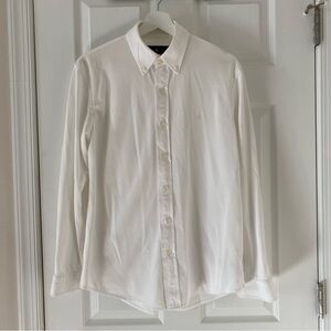 Ralph Lauren knit white oxford button down shirt men's size M
